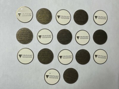 (17) Vintage Top Quality Golf Design 'Tripoint Inc' 1'' Coin Style Golf Markers