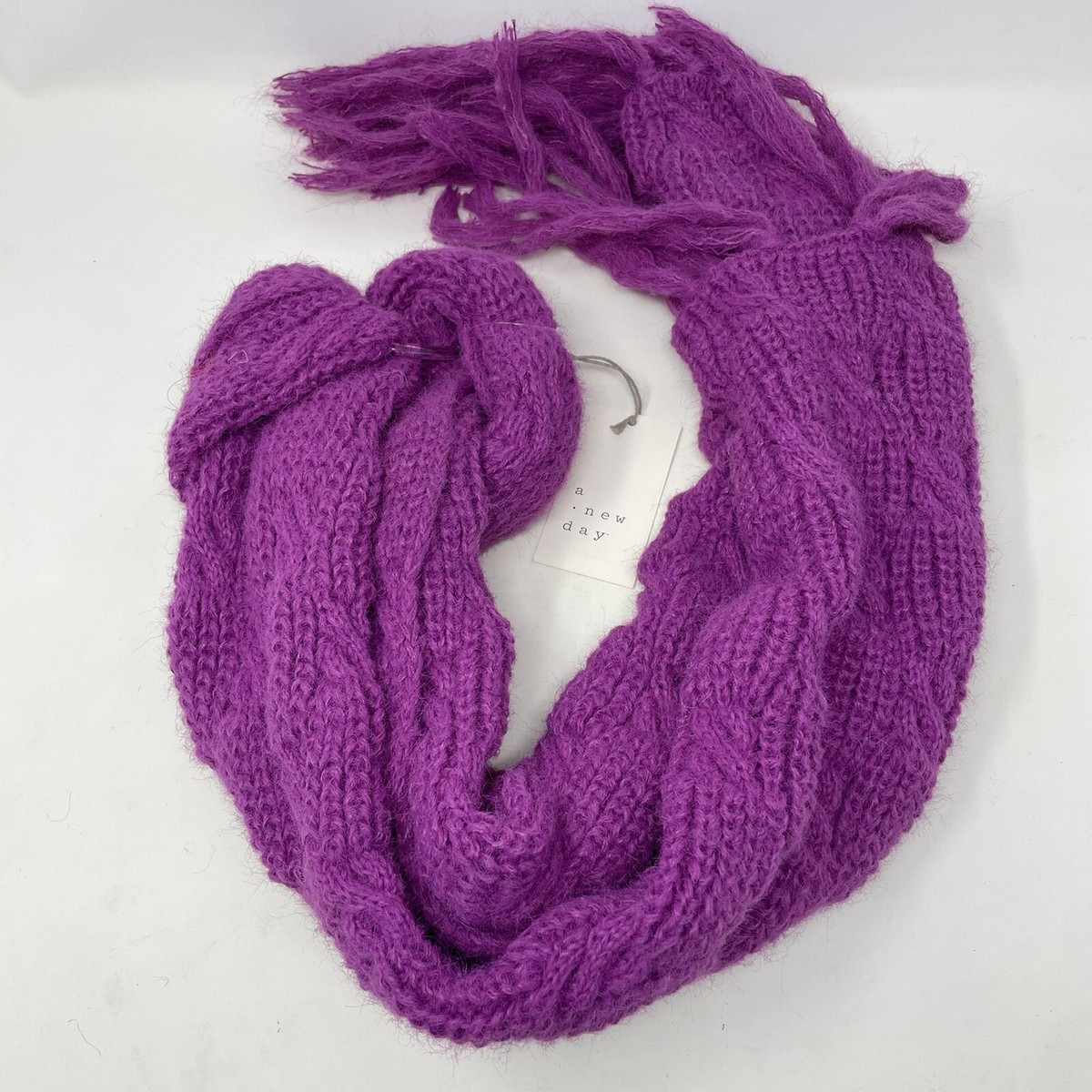 A New Day Women's Purple/Pink Knit Scarf One Size