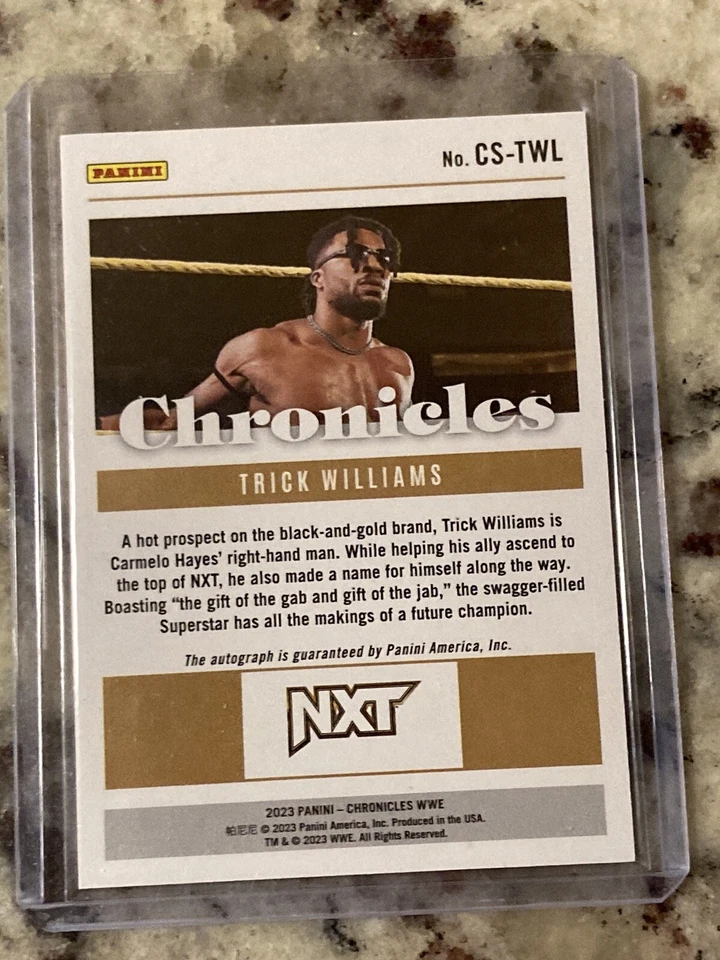 2023 Panini WWE Chronicles Trick Williams Signatures Silver Parallel Auto 24/25 - Image 2 of 2