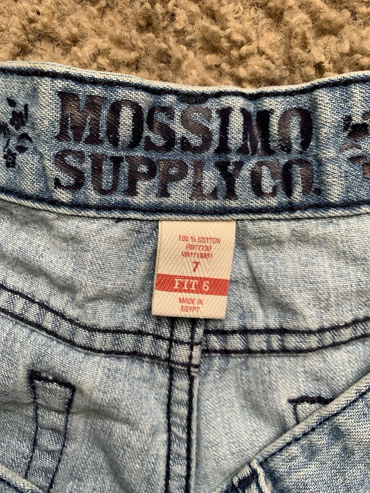 Pantalones Cortos Mossimo Supply Co Para Mujer 7 Calce 6 Azul Jean Lavado Ácido Denim Envejecido Foto 3 de 4