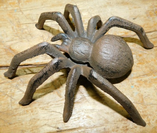 ENORME Hierro Fundido ARAÑA FEA Tope de Puerta Estatua Papel Peso Decoración de Jardín TARÁNTULA - Imagen 2 de 4
