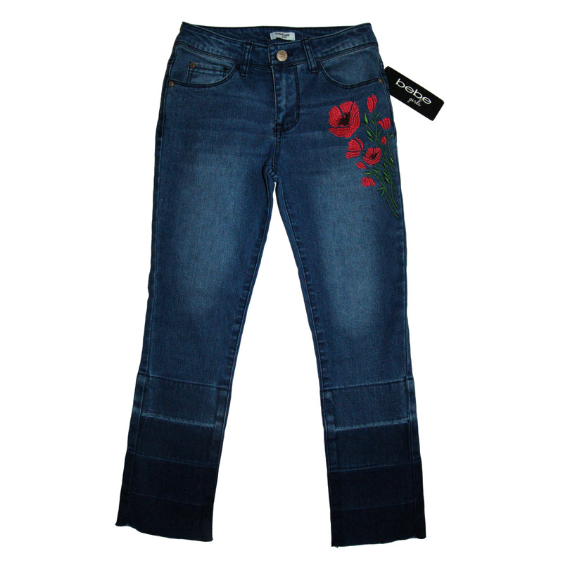 NWT BEBE Girls Embroidered Jeans, sz 10