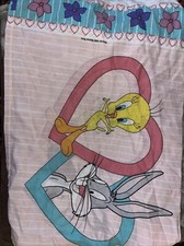 Warner Bros Tweety Bugs Bunny  Friends Pillow Case Vintage Double Sided