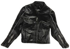 Arlen Ness Women's Black Leather Jacket Size Large Motorcycle Bike Soft