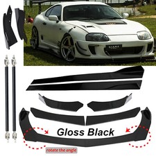 For Toyota Celica Gt Front Bumper Lip Spoiler86.6side Skirt Glossy Black
