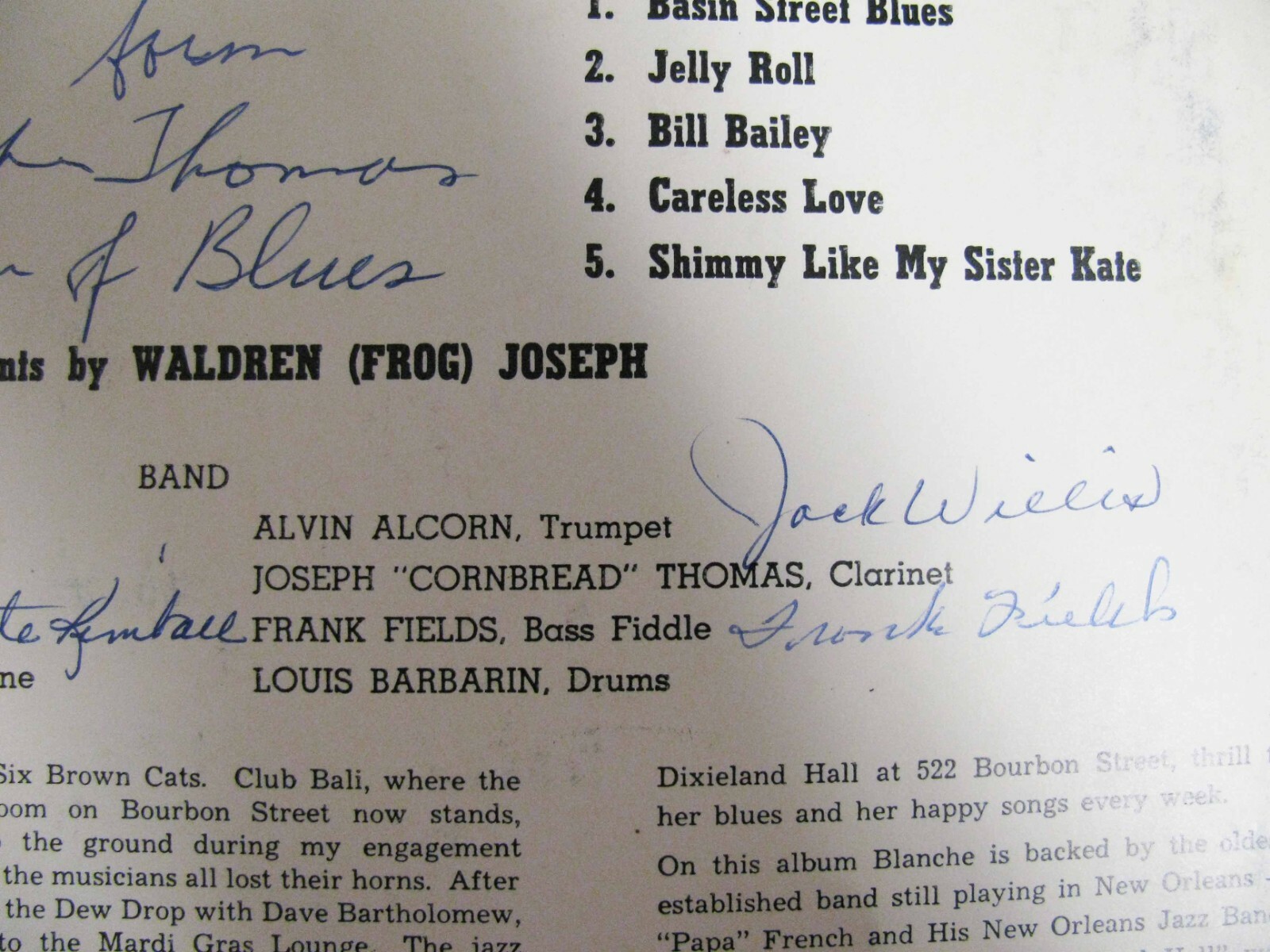 1964 Blanche Thomas, Albert Papa French, I AM BLUE album, signed by BOTH + 3