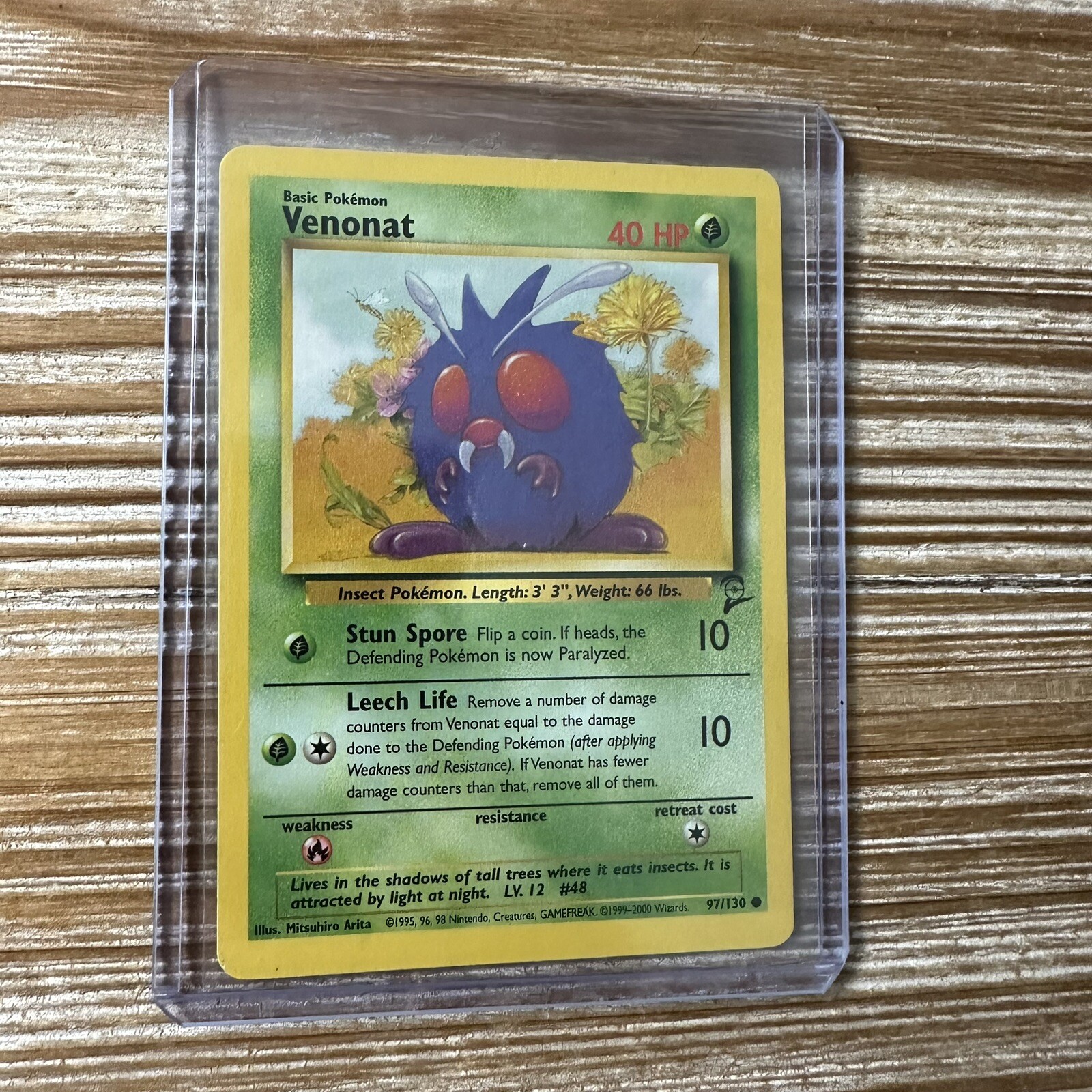 Venonat 97/130 Base Set 2 Common Pokemon Card MP