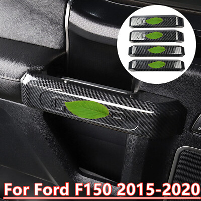 4Pcs Carbon Fiber Interior Inner Door Handle Cover Trim For Ford F150 2015-2020