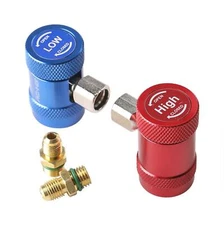 Pair R1234yf Quick Connector Coupler Adapter Auto A/C High/Low Manifold Gauge US