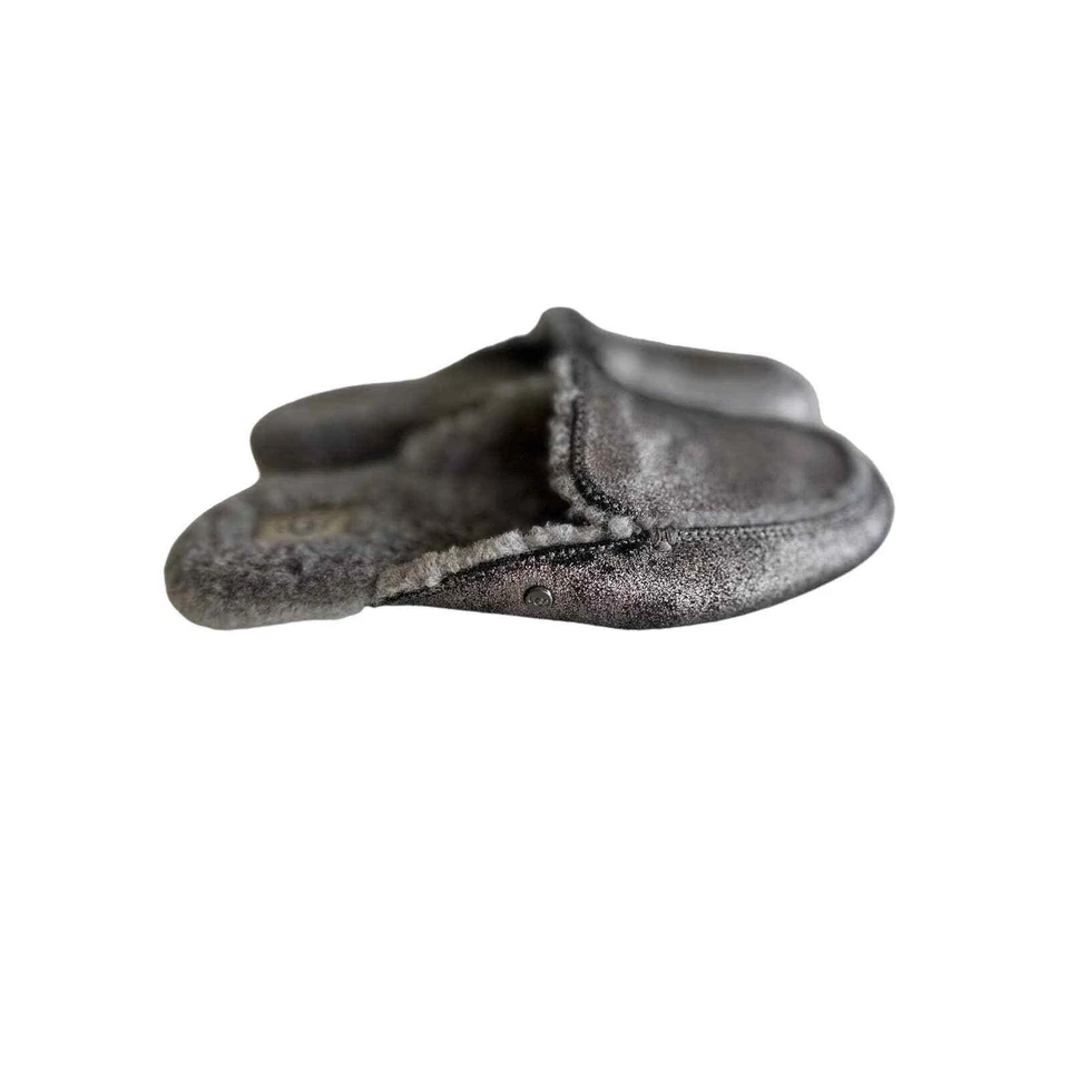 Mocassim feminino UGG Lane metálico pele de carneiro camurça tamanho 7