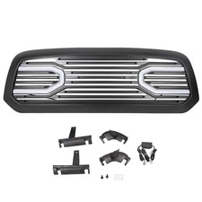 Front Upper Big Horn Black Grille Shell With Light For 2013-2018 Dodge Ram 1500