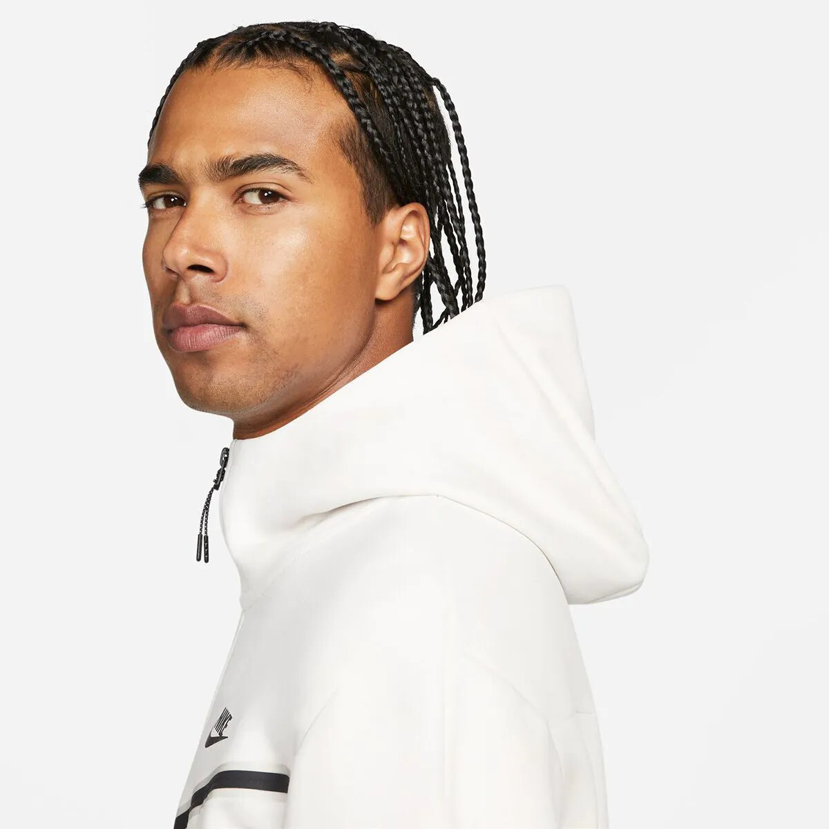 Nike Tech Fleece Windrunner Hoodie Phantom White Black CU4489-030