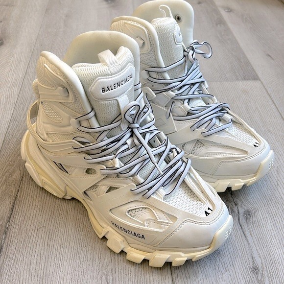 Balenciaga Track Hike High White Black Designer Women's US Balenciaga Track Hike High White Black Designer Women's US