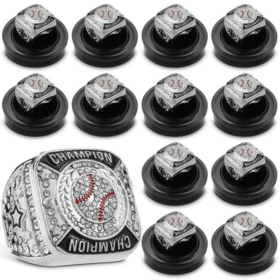 #ad Baseball Championship Rings 12 Pcs Silver Sport Award Trophy Landical Games Gift $104.99