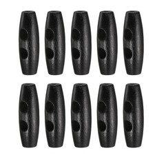 10pcs Wooden Toggle Buttons 30mm 2-Hole Wood Olive Sewing Button Black