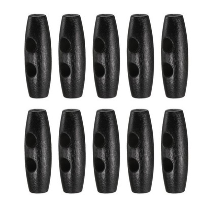 10pcs Wooden Toggle Buttons 30mm 2-Hole Wood Olive Sewing Button Black