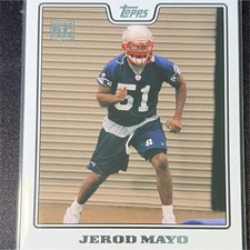 Topps 2008 Jerod Mayo Rookie Base Set #411 New England Patriots NFL Football