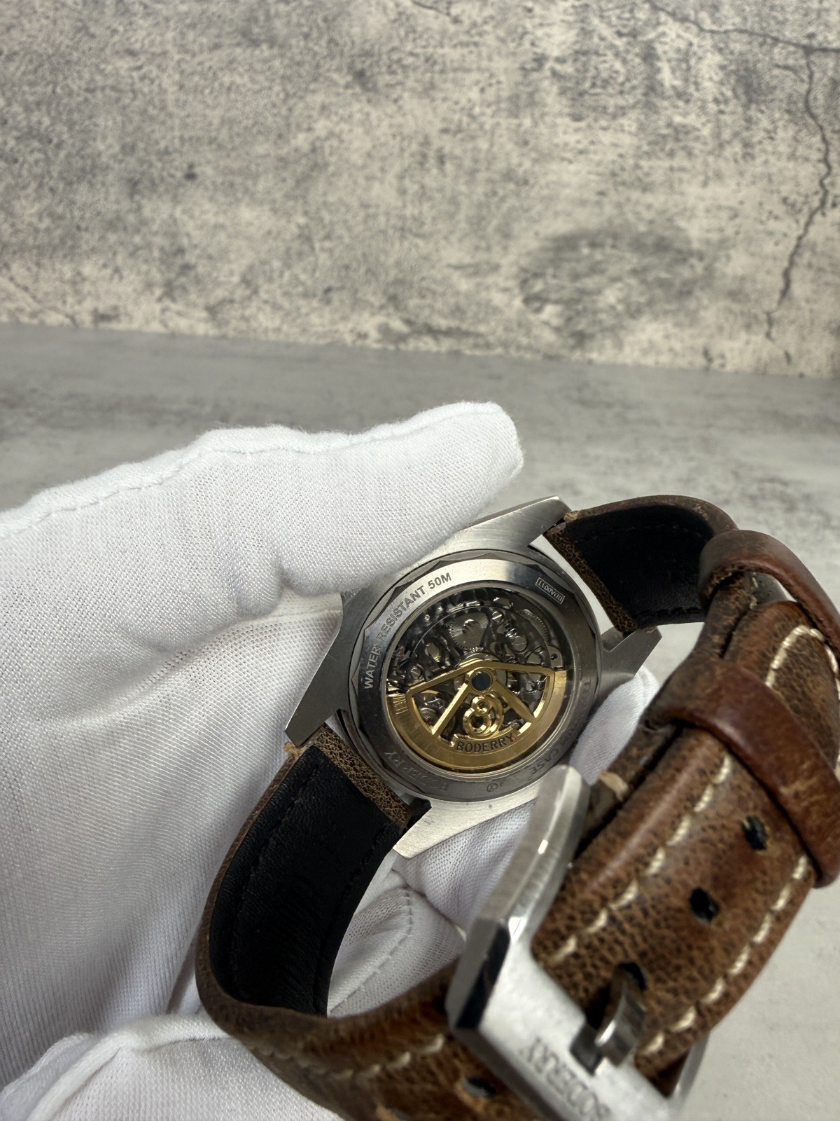 BODERRY Titanium Automatic Skeleton Mechanical Wa… - image 2