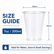 7oz Clear Plastic Cups Reusable Plastic Cups for Water Coolers 200ML Multi Buy
