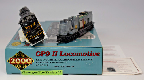 PROTO 2000 HO #29 WM WESTERN MARYLAND SPEED SCHRIFTZUG EMD GP-9 II DC OPER 23713 | Zustand: Used