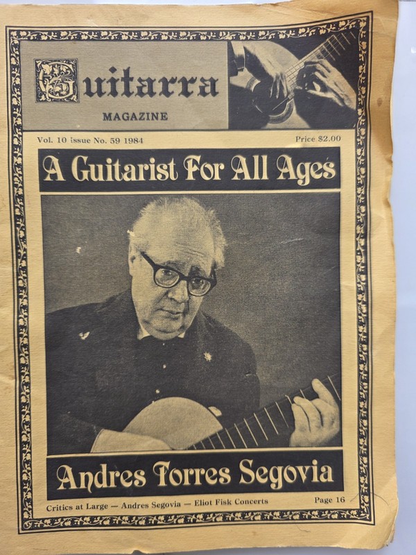 Classical Guitar Extremely Rare Vintage Magazine Biography & Pieces For Guitar 