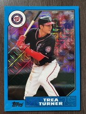 2017 Topps Silver Pack Trea Turner 1987 Blue Mojo Refractor #87-TT serial /99