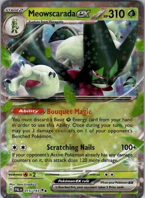 Meowscarada ex - Double Rare SV02: Paldea Evolved 015/193 NM Holo
