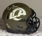 Cooper Kupp Salute to Service Signed NFL Mini Helmet Auto Rams Fanatics COA KG