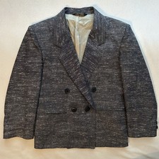 Christian Dior Jeune Homme Boys Sport Coat 5/6 Blazer Jacket Marled Gray Blue
