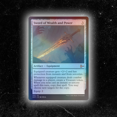 FOIL - Sword of Wealth and Power - Custom Commander Card