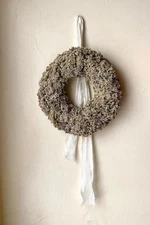Dried Prim Goods White Yarrow Herb Flower Wreath Farmhouse Antiques Primitives