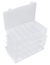 Bead Organizer 36 Grids 4 Pack Clear Plastic Parts Organizer Box 3600 Tackle ...
