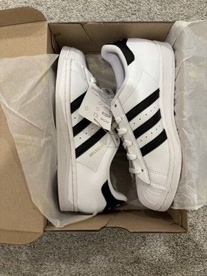 adidas Superstar J FU7712 Unisex Kids Sneaker White/Black Leather US 5.5