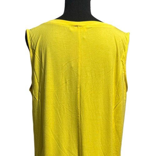 ZENANA Women’s Tank Top Plus Size 3X NWT V-Neck High-Low Hem Yellow Stretch Soft - Picture 5 of 5