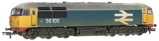 R2253A Hornby OO Class 56 56105 in BR Blue Large Logo (Weathered) (Pre-Owned)