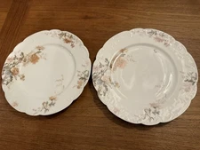 Haviland H & Co Salad Plates Limoges Schleiger 664-2 Lot of 2 Pink Pastel Floral