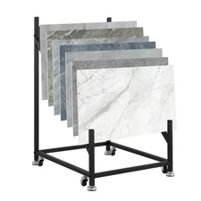 Tile Display Rack, Wheeled Tile Display Stand for Building Material Samples