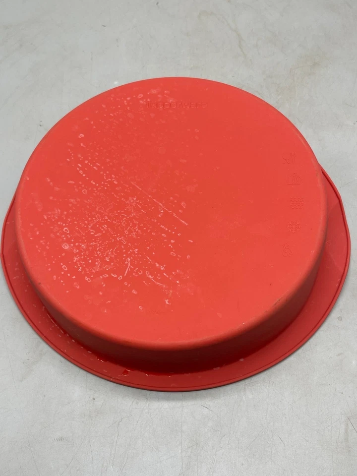 Tupperware Silicona Tarta Pastel Contenedor Hornear Congelación Manijas Rojo 10x2 LEER Foto 4 de 4