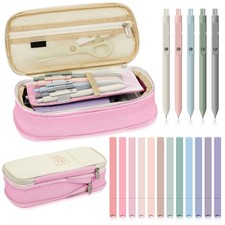 Henoyso 18 Set Aesthetic School Supplies Include Big Classic Style, Pink
