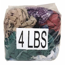 Recycled Cotton Cloth Rag 4 Lb. 7-9/10" X 9-4/5", Assorted, G350004bg