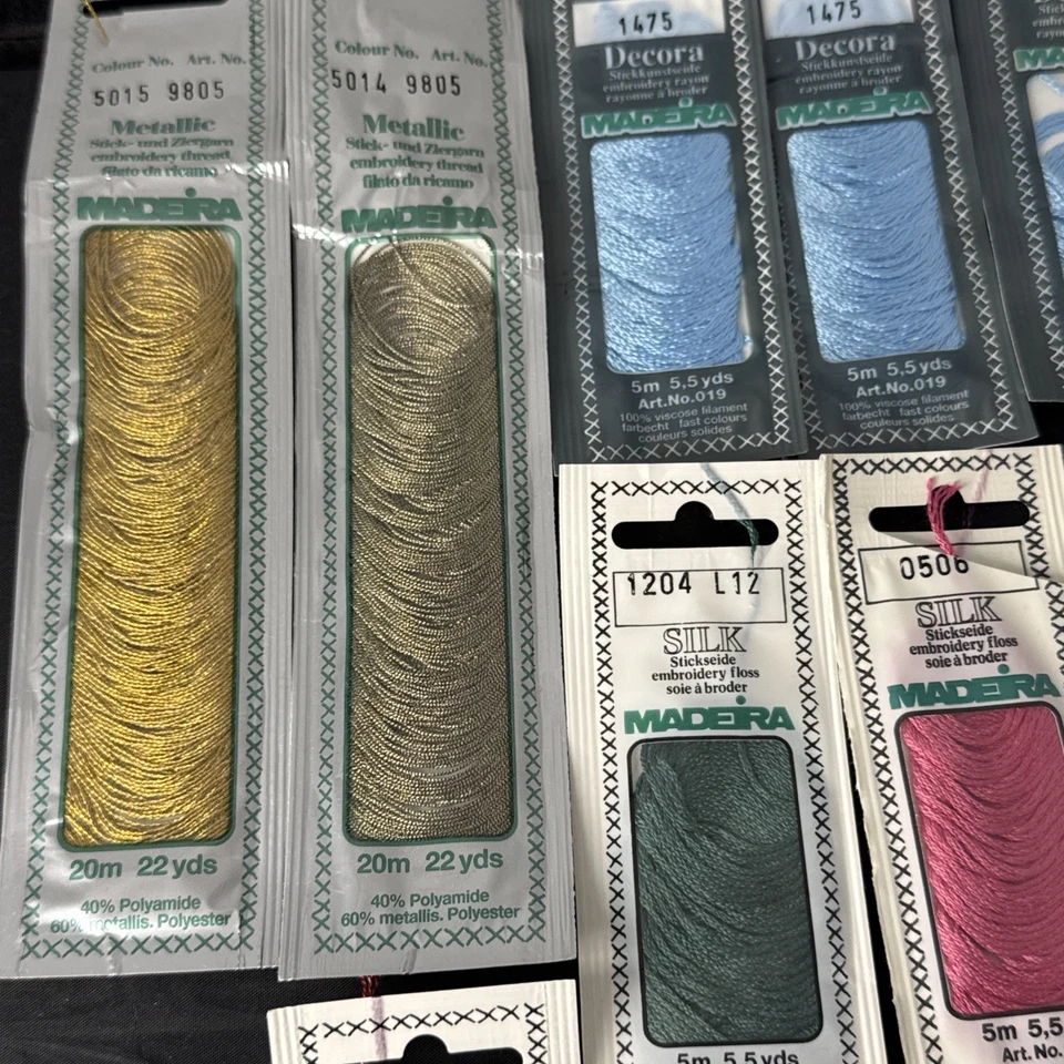 Mixed Lot Madeira  embroidery SILK floss thread  + Metallic & Decora - Image 2 of 4