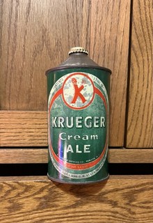 Krueger Cream Ale Cone Top Beer Can Quart Can Krueger Brewing Co. IRTP