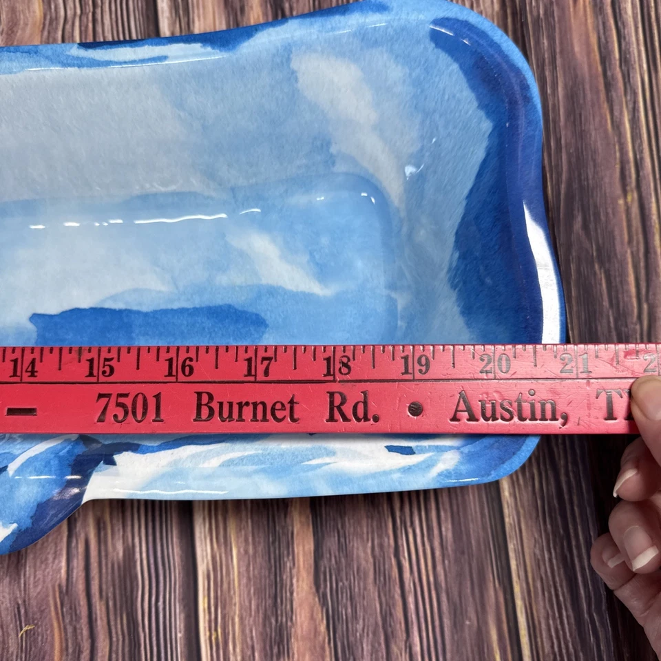 Plato para servir ballenas Nautica Home melamina 21" Ocean Sea Life Foto 2 de 4