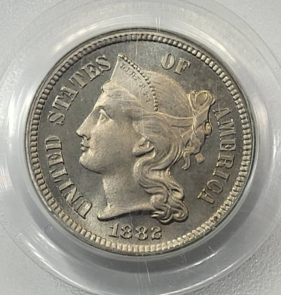 1882 P Nickel Three Cent Piece (3CN) PCGS PR-66 CAC CAC - Image 2 of 4