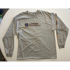 VTG Y2K UNK Lopers Football Long Sleeve Shirt Gray Mens XL Nebraska Kearney
