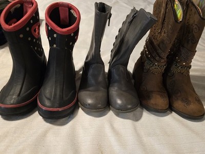 Little Girls Boot Lot Sz 9 10 11 Boots Paris Blues Falls Creek Pre-owned