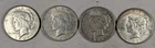 LOT OF 1 1923 P 1 1923 S 2 1923 D PEACE SILVER DOLLARS #70