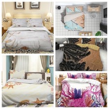 3D Beach Seashells Coral Background Quilt Cover Duvet Cover Comforter set