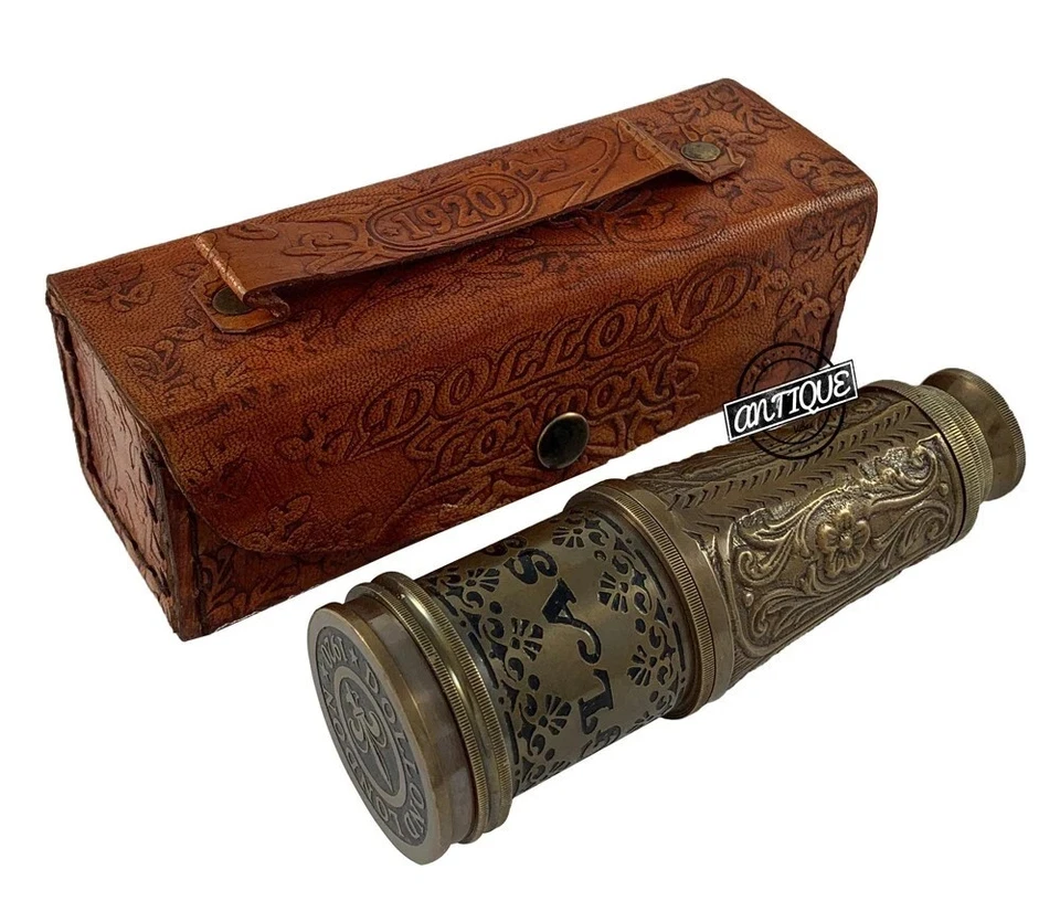 Antiguo Telescopio de Latón Marítimo Náutico Pirata Espía Vintage Regalo de Navidad Foto 4 de 4