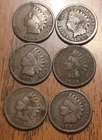 Indian Head 1889,1891,1903,1897,1902X2 Get (6)Actual Penny’s Nice Old Coins N138